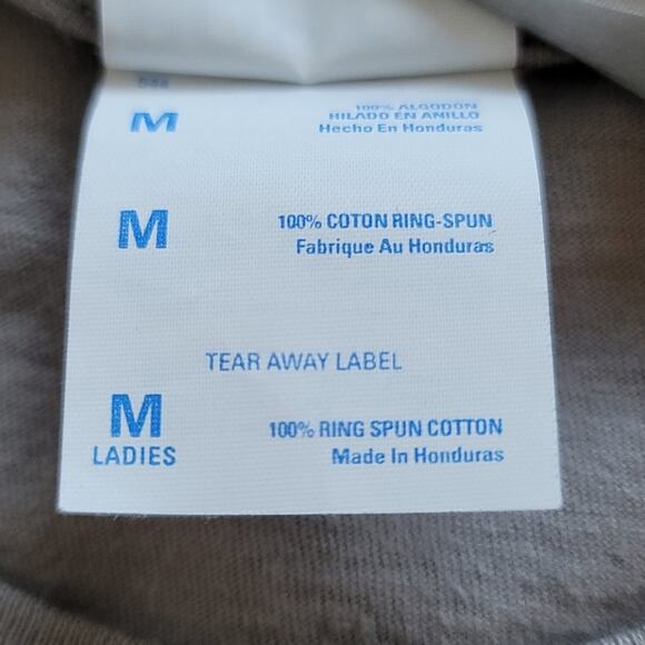 MUSIC Graphic Tee 90's R & B Y2K T-Shirt Spell Out Scoop Neck Size Medium Gray - Picture 5 of 6